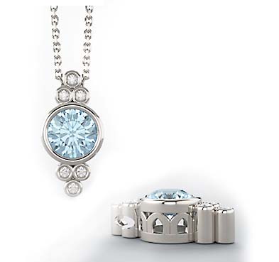 Aquamarine & Diamond Pendant 3.96 Carat Total Weight