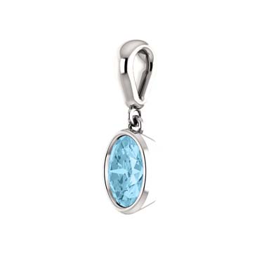 Oval Shaped Aquamarine Pendant 1.0 Carat Total Weight