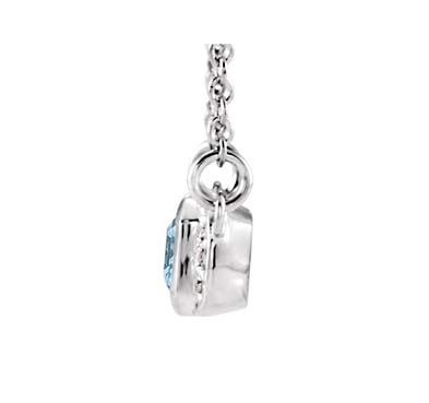 Accented Bar Aquamarine Diamond Pendant 5/8 Carat Total Weight