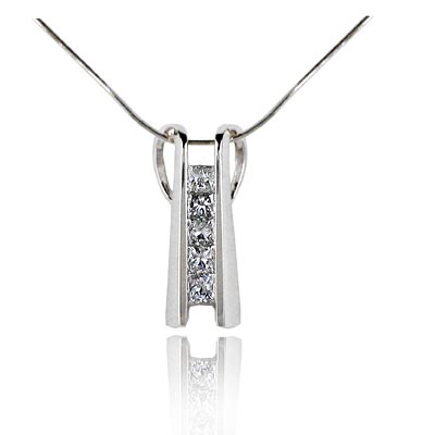 Diamond 5 Stone Slide Pendant 1/2 Carat Total Weight