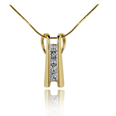 Diamond 5 Stone Slide Pendant 1/2 Carat Total Weight