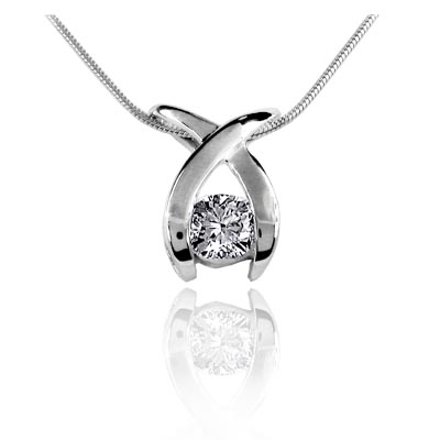 Crossing Arch Diamond Slide Pendant 1/3 Carat Total Weight