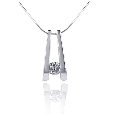 A Frame Diamond Slide Pendant 1/3 Carat Total Weight