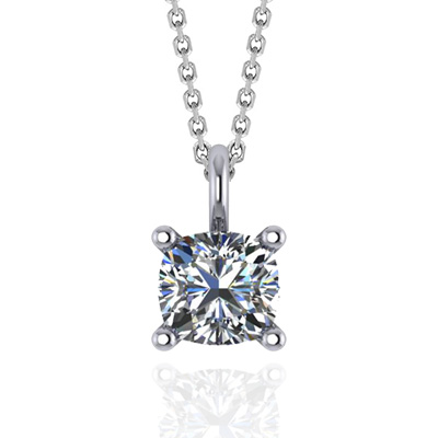 Solitaire Cushion Cut Diamond Pendant 1/4 Carat Total Weight