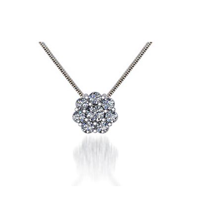 Floral Diamond Button Pendant 1/2 Carat Total Weight