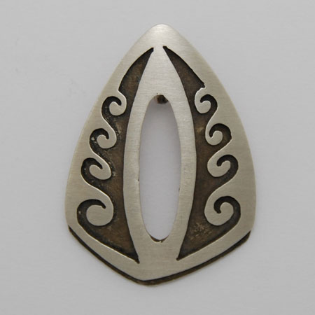 25mm x 35mm Sterling Silver Open Water Shield Pendant- Nathan Fred (artist)