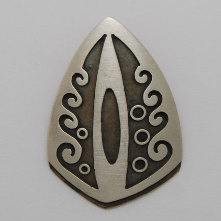 25mm x 35mm Sterling Silver Solid Water Shield - Nathan Fred (artist)