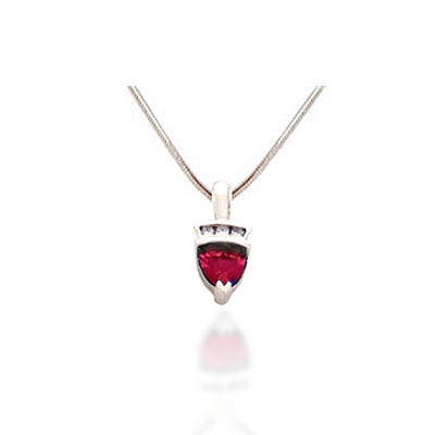 Trillean Ruby & Diamond Pendant 0.55 Carat Total Weight