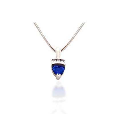 Trillean Tanzanite and Diamond Pendant 0.55 Carat Total Weight