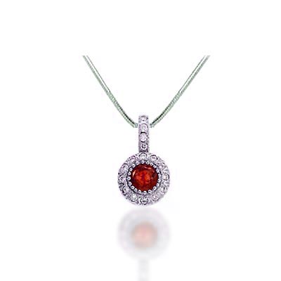 Ruby & Diamond Pendant .90 Carat Total Weight