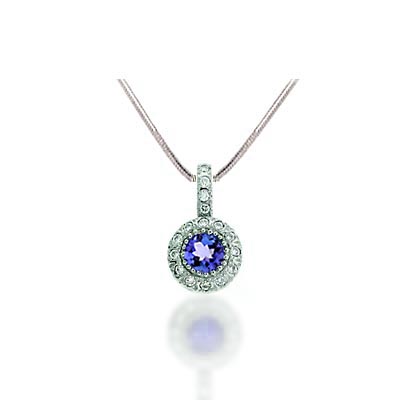 Tanzanite and Diamond Pendant 3/4 Carat Total Weight