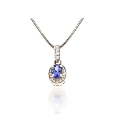 Tanzanite and Diamond Pendant 1.21 Carat Total Weight