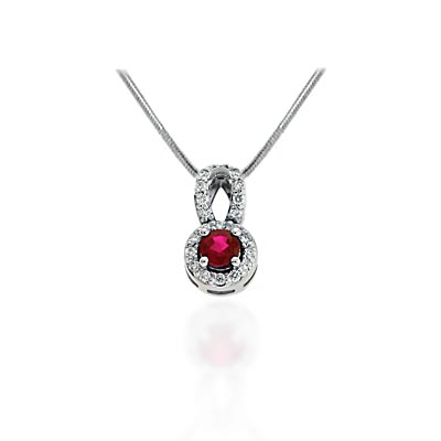 Ruby and Diamond Pave Pendant 1.0 Carat Total Weight