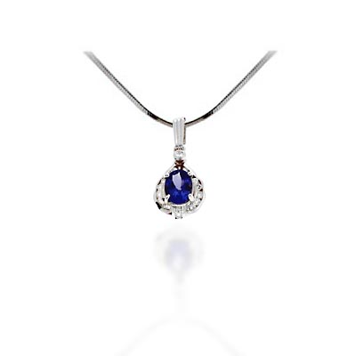 Oval Tanzanite & Diamond Accented Pendant 1.71 Carat Total Weight