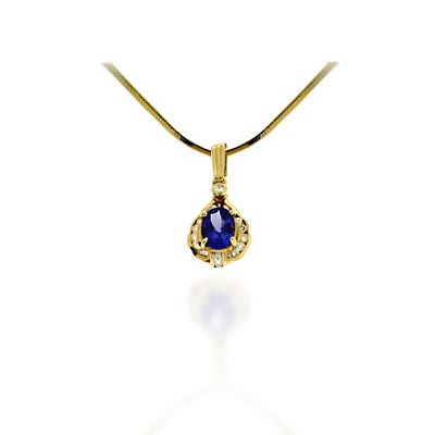 Oval Tanzanite & Diamond Accented Pendant 1.71 Carat Total Weight