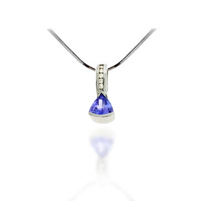 Trillean Tanzanite & Diamond Pendant 1.13 Carat Total Weight