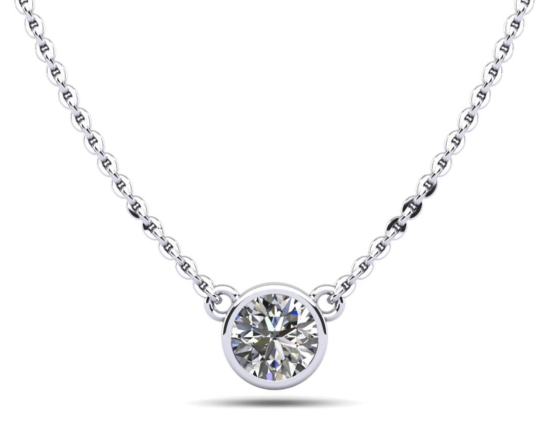 Simply Solitaire Bezel Set Diamond Pendant 1/4 Carat Total Weight