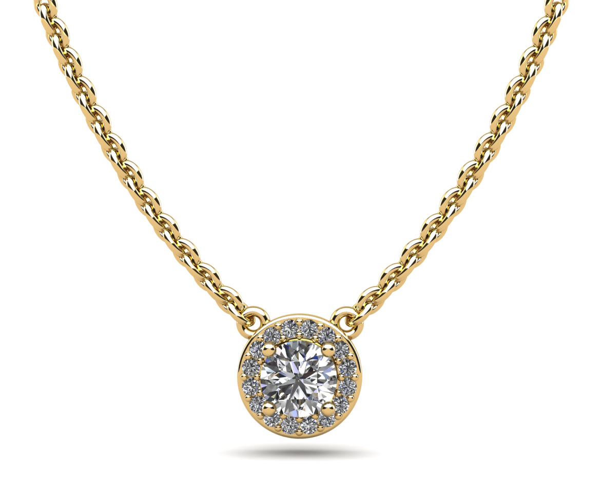 Enchanting Halo Diamond Pendant 1/3 Carat Total Weight