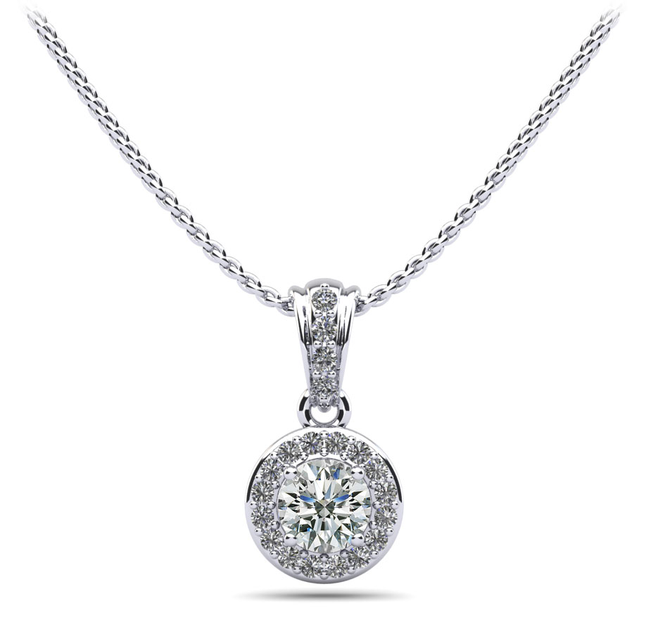 Heavenly Halo Drop Pendant 1/3 Carat Total Weight