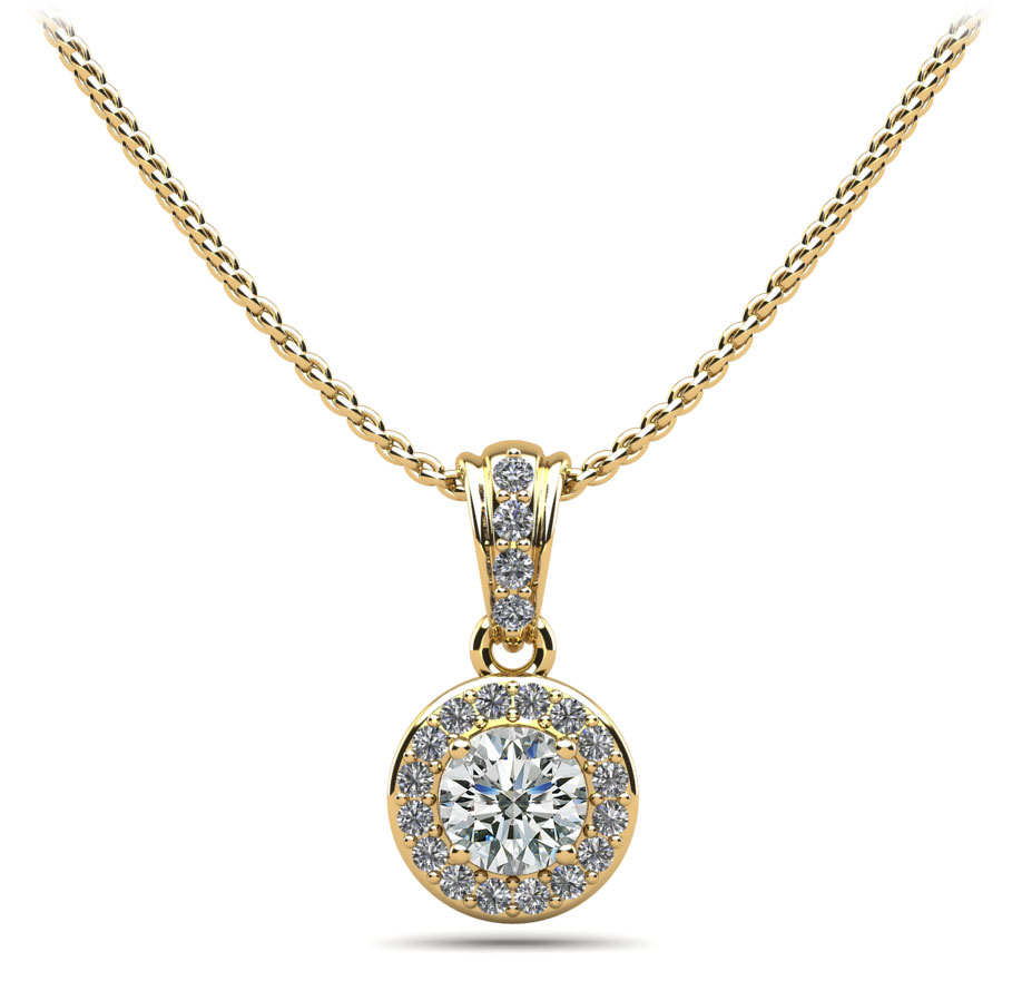 Heavenly Halo Drop Pendant 1/3 Carat Total Weight