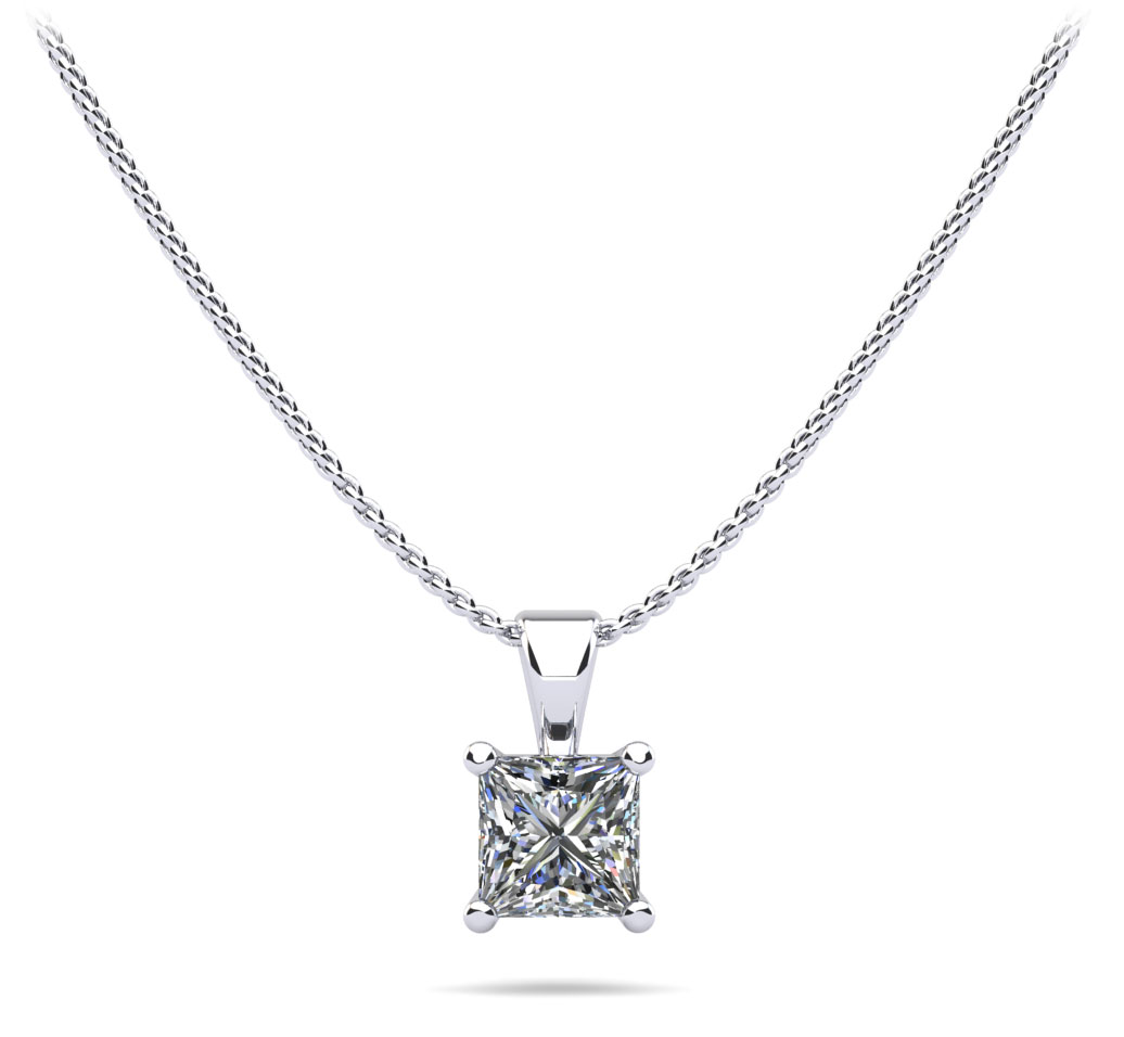 Perfect Princess Diamond Pendant 1/4 Carat Total Weight