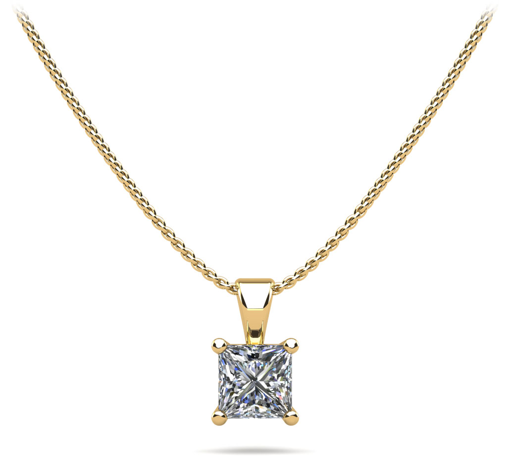 Perfect Princess Diamond Pendant 1/4 Carat Total Weight