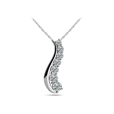 S-Shape Journey Diamond Pendant 1/5 Carat Total Weight