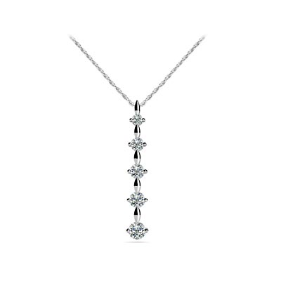 5 Stone Journey Diamond Pendant 1/5 Carat Total Weight