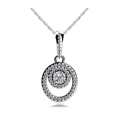 Circle of Life Diamond Halo Pendant 0.44 Carat Total Weight