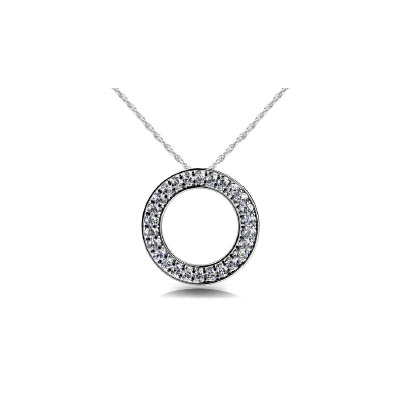 Diamond Circle Pendant 0.45 Carat Total Weight