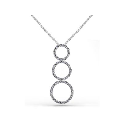 Triple Circles Diamond Pendant 1.0 Carat Total Weight