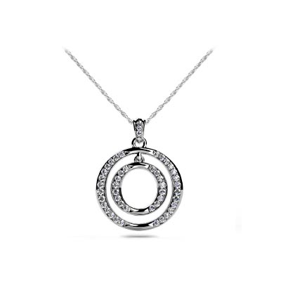 Dual Circle Diamond Accented Diamond Pendant 3/8 Carat Total Weight