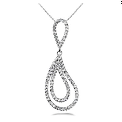 Fashion Diamond Double Loop Pendant 1/3 Carat Total Weight