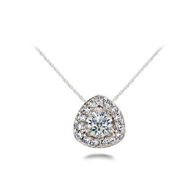 Rounded Triangle Diamind Designer Pendant 1/5 Carat Total Weight