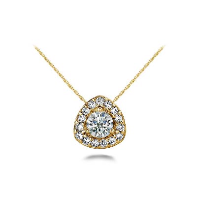 Rounded Triangle Diamind Designer Pendant 1/5 Carat Total Weight