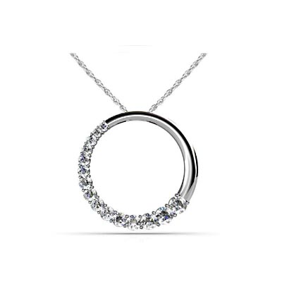 Graduating Diamond Journey Pendant 1/2 Carat Total Weight