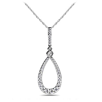 Graduated Bezel Link Pear Shaped Diamond Pendant 5/8 Carat Total Weight