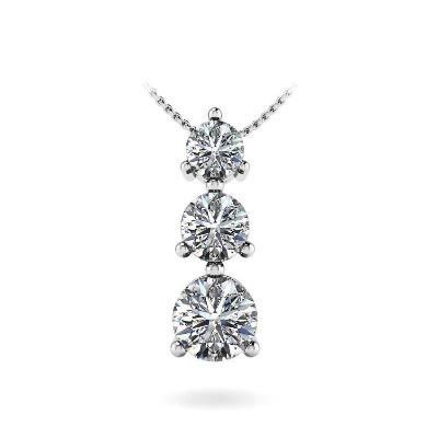 Traditional 3 Stone Diamond Pendant 1/4 Carat Total Weight