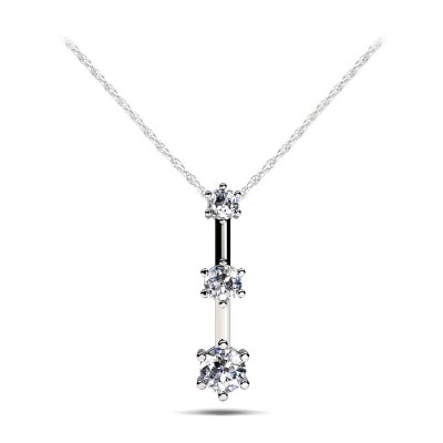 6 Prong 3 Stone Pendant 1/4 Carat Total Weight