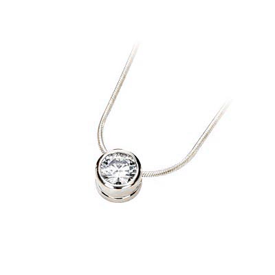 Diamond Solitaire Bezel Pendant 1/5 Carat Total Weight