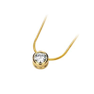 Diamond Solitaire Bezel Pendant 1/3 Carat Total Weight