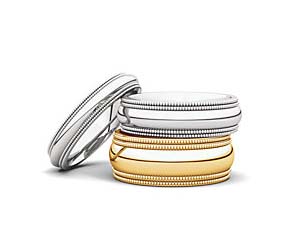 Double Milgrain Comfort Fit Wedding Bands