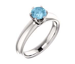 Aquamarine Solitaire Engagment Ring