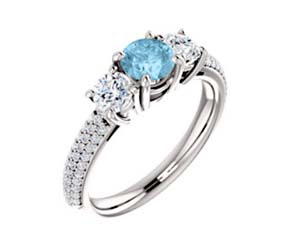 Three Stone Aquamarine Engagment Ring