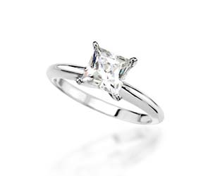 Diamond Princess Cut Engagement Ring