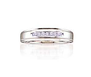 Mens 7 Stone Diamond Fashion Band<br> .08 Carat Total Weight