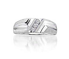 Mens Diamond Fashion Band<br> 1/10 Carat Total Weight