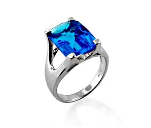 Blue Topaz Ring<br> 6.1 Carat Total Weight