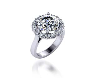 Ladies Halo Design Engagenment Ring