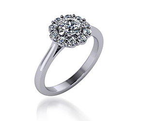 Round Halo Diamond Fashion Ring